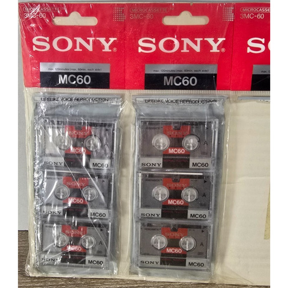 Sony MC 60 Micro Cassette Brand new sealed New 6 Count - Picture 2 of 3